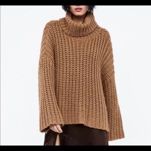 Zara brown chunky knot sweater